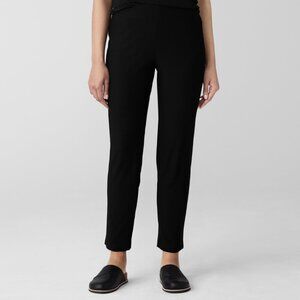 Eileen Fisher Pull Up Washable Stretch Crepe Straight Pants in Black, size SP